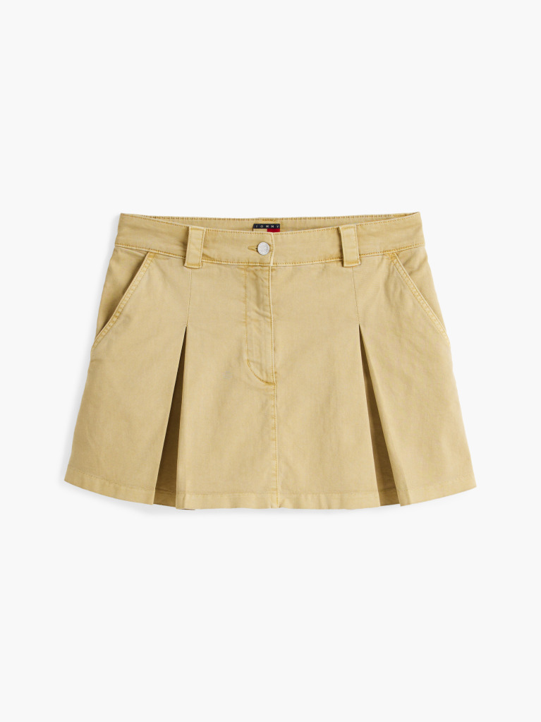Khaki Pleated Flap Pocket Mini Skirt  Women
