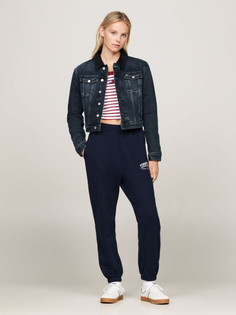 Denim Izzie Faded Padded Denim Trucker Jacket  Women