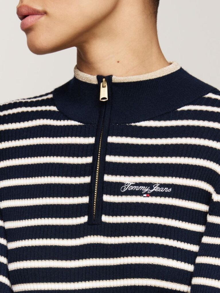 Multi Metallic Stripe Mini Jumper Dress  Women