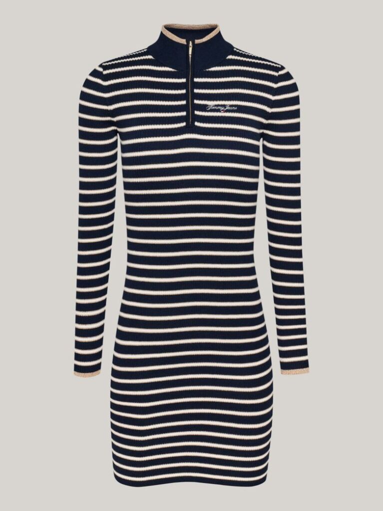 Multi Metallic Stripe Mini Jumper Dress  Women