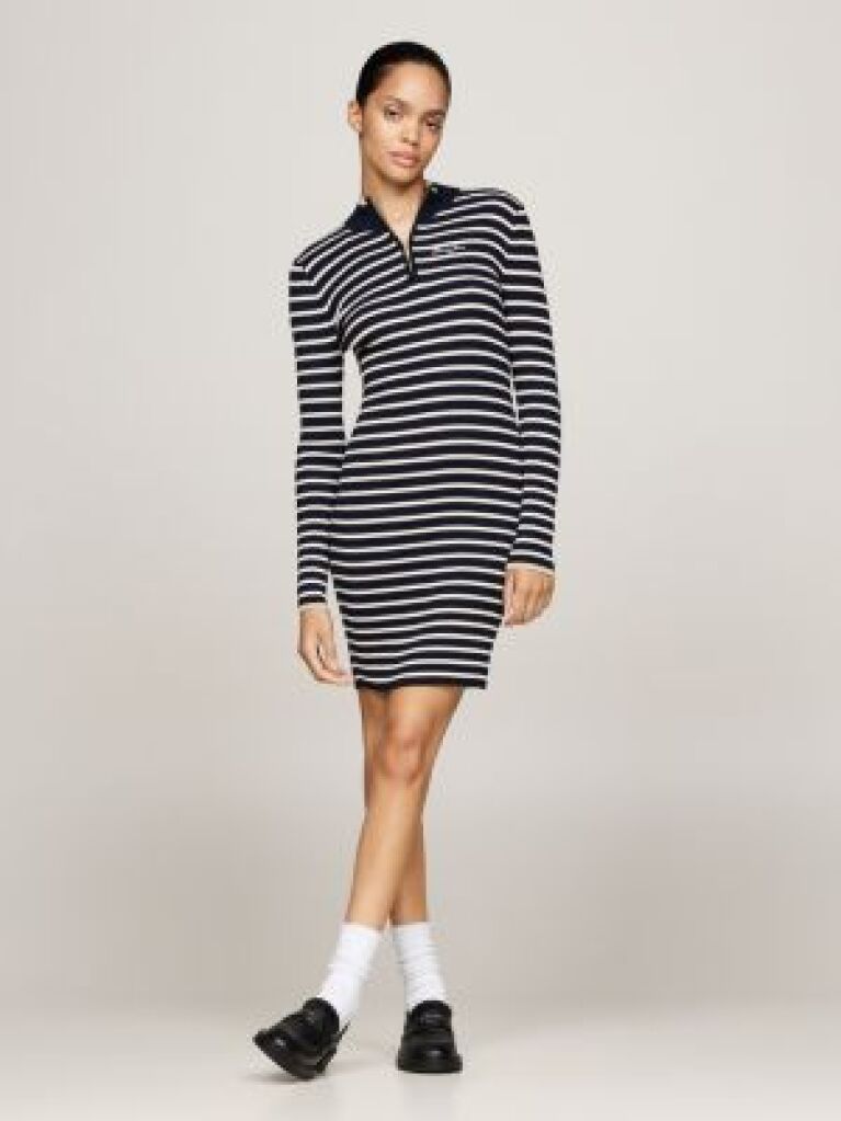 Multi Metallic Stripe Mini Jumper Dress  Women
