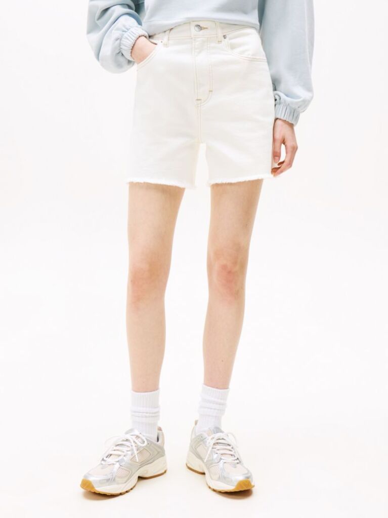 Denim Raw Hem Regular Denim Mom Shorts  Women