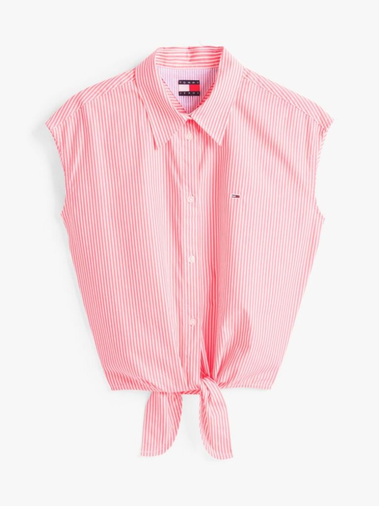 Multi Cropped Cap Sleeve Poplin Shirt  Women