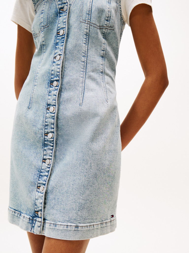 Denim V-Neck Slim Denim Mini Dress  Women