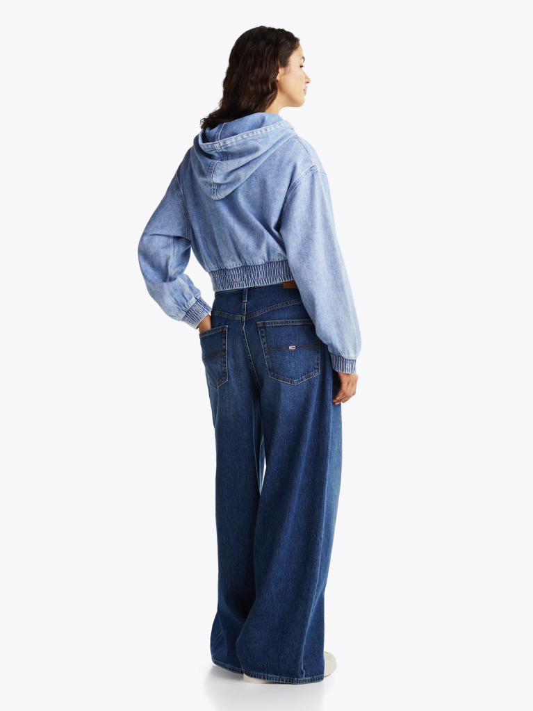 Denim Denim Cropped Hoody  Women