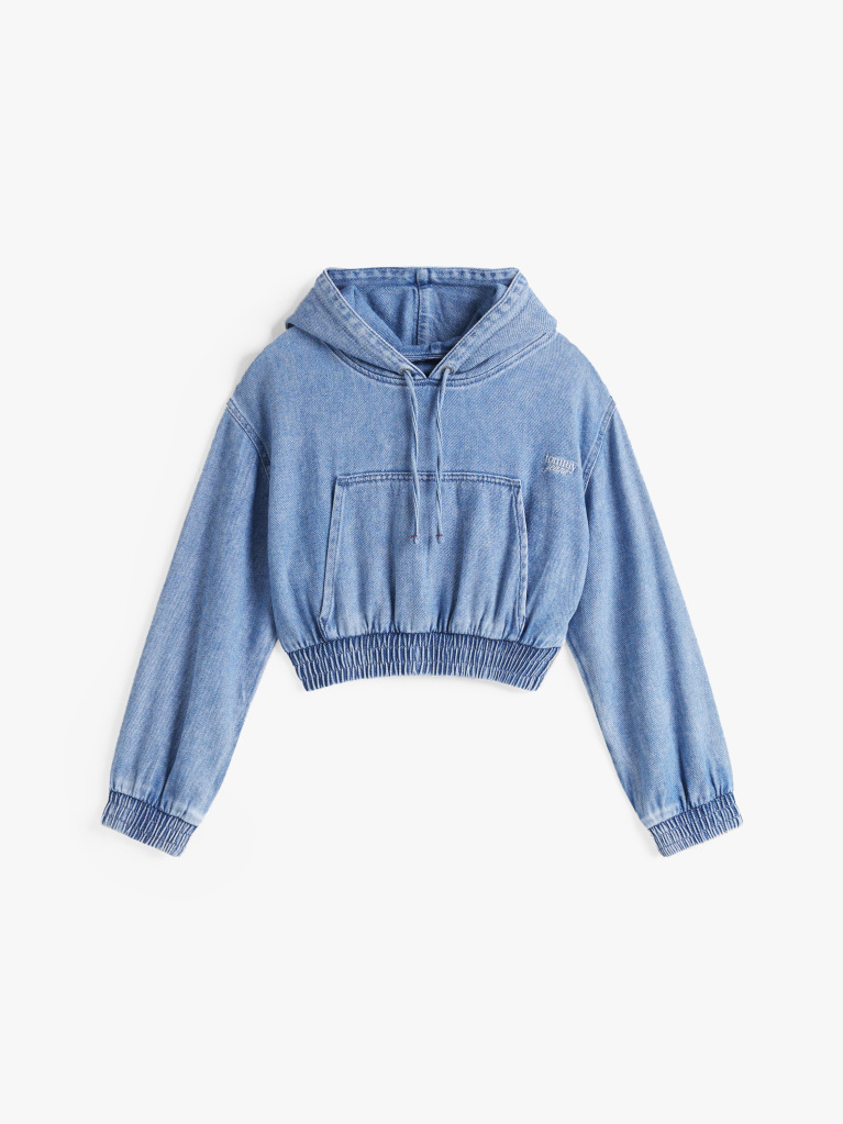 Denim Denim Cropped Hoody  Women