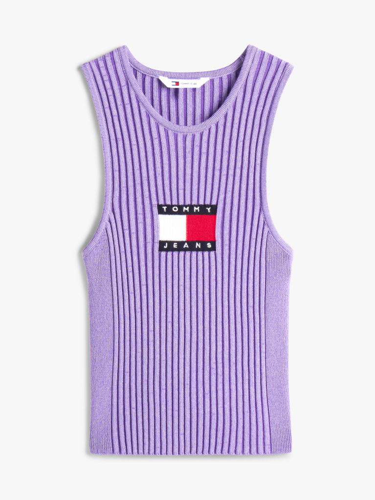 Purple Ribbed Slim Racerback Tank Top  Women