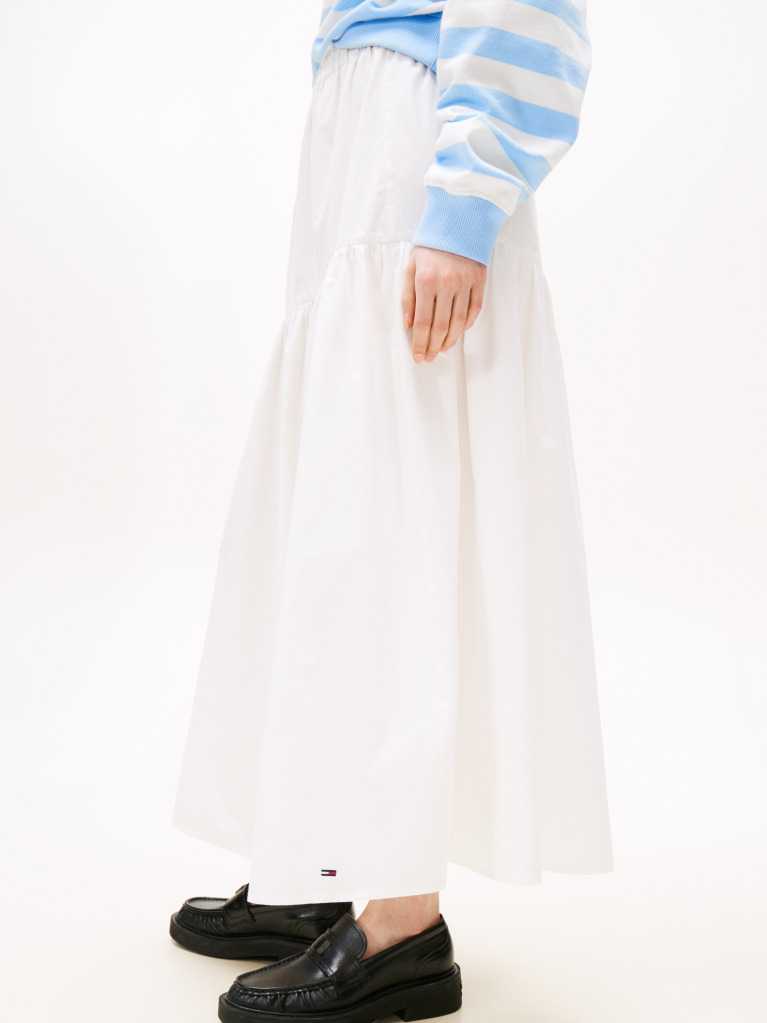 Beige Tiered Maxi Skirt  Women
