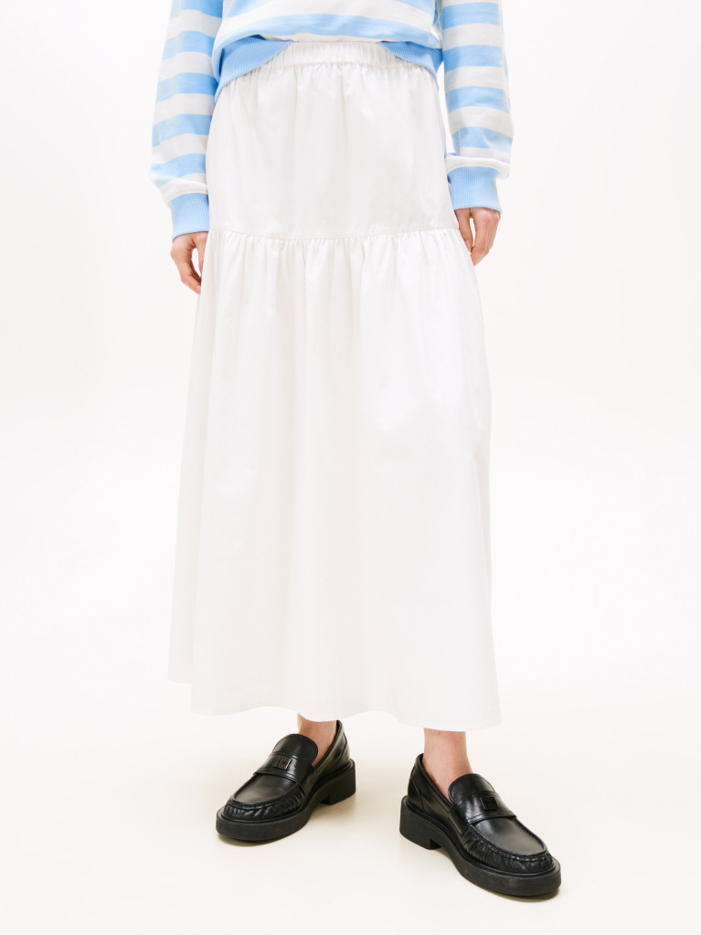 Beige Tiered Maxi Skirt  Women