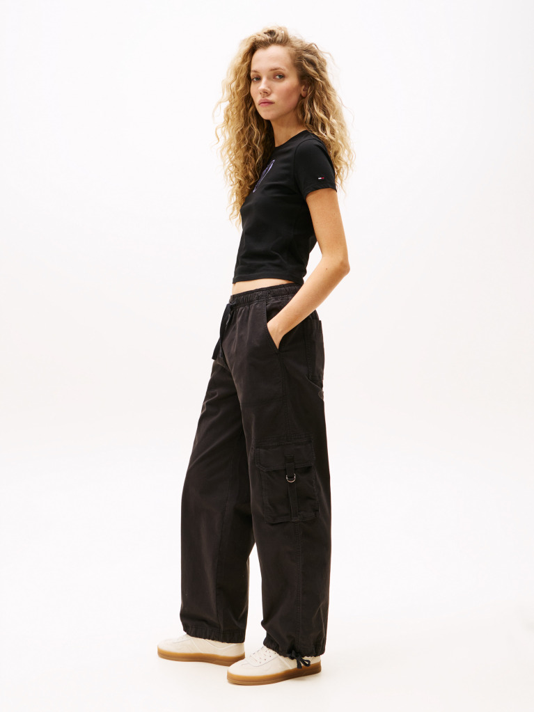 Black Loose Cargo Trousers  Women