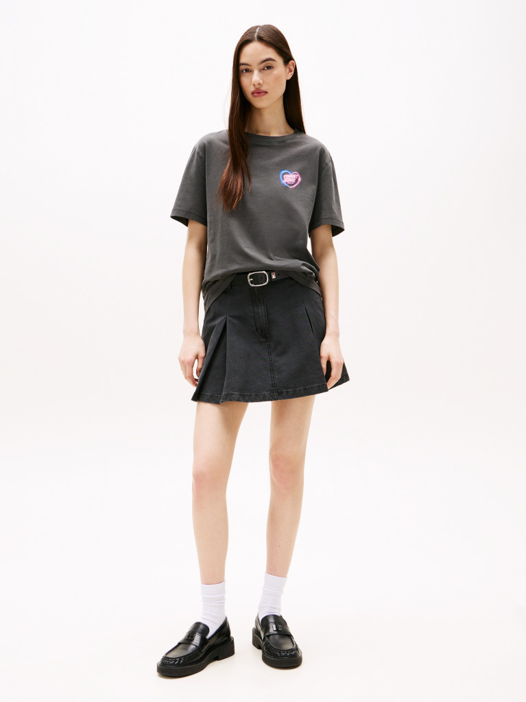 Black Relaxed Neon T-Shirt Extended  Women
