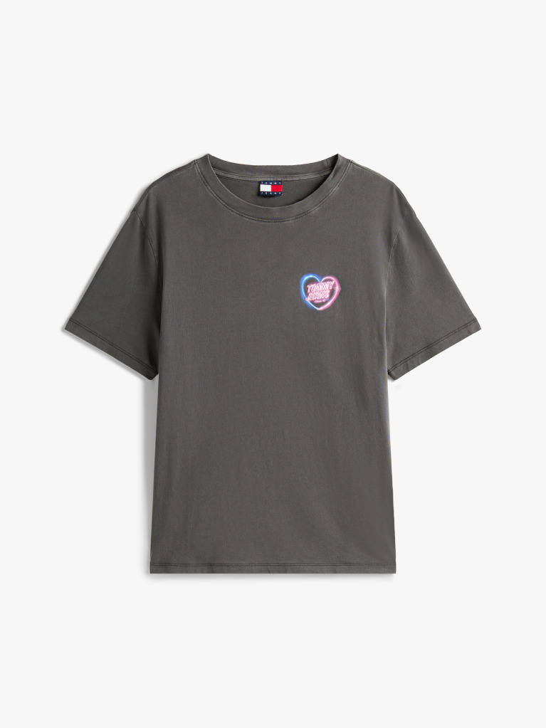 Black Relaxed Neon T-Shirt Extended  Women