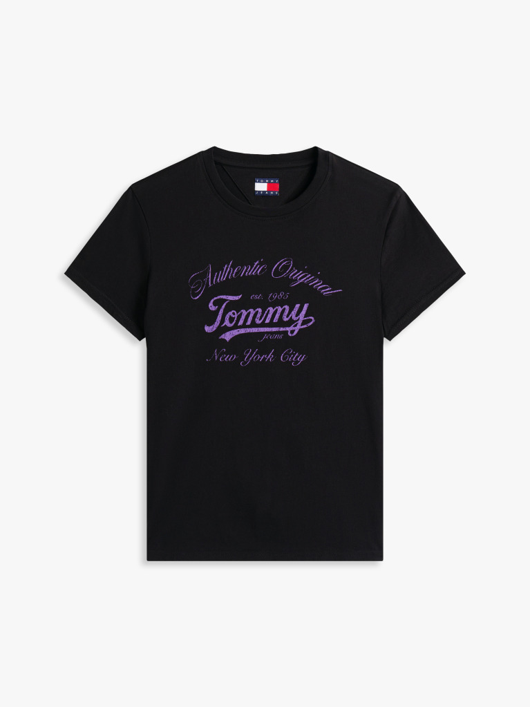 Black Regular Essential Logo Tee Extended  Women
