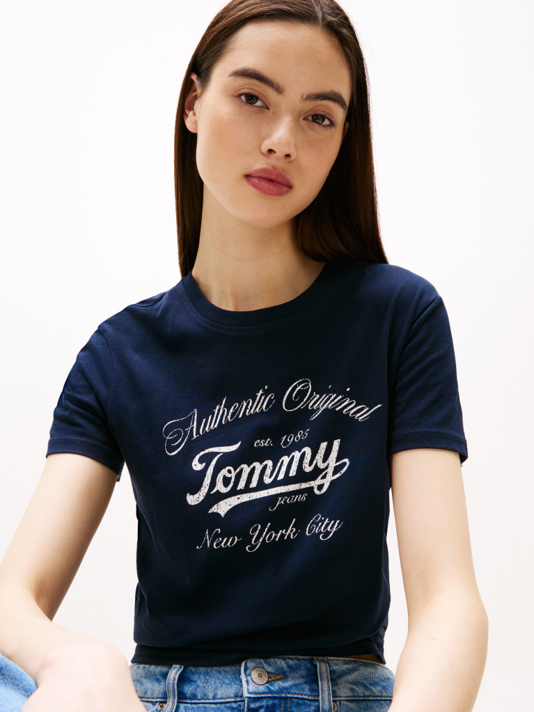 Blue Regular Essential Logo Tee Extended  Women