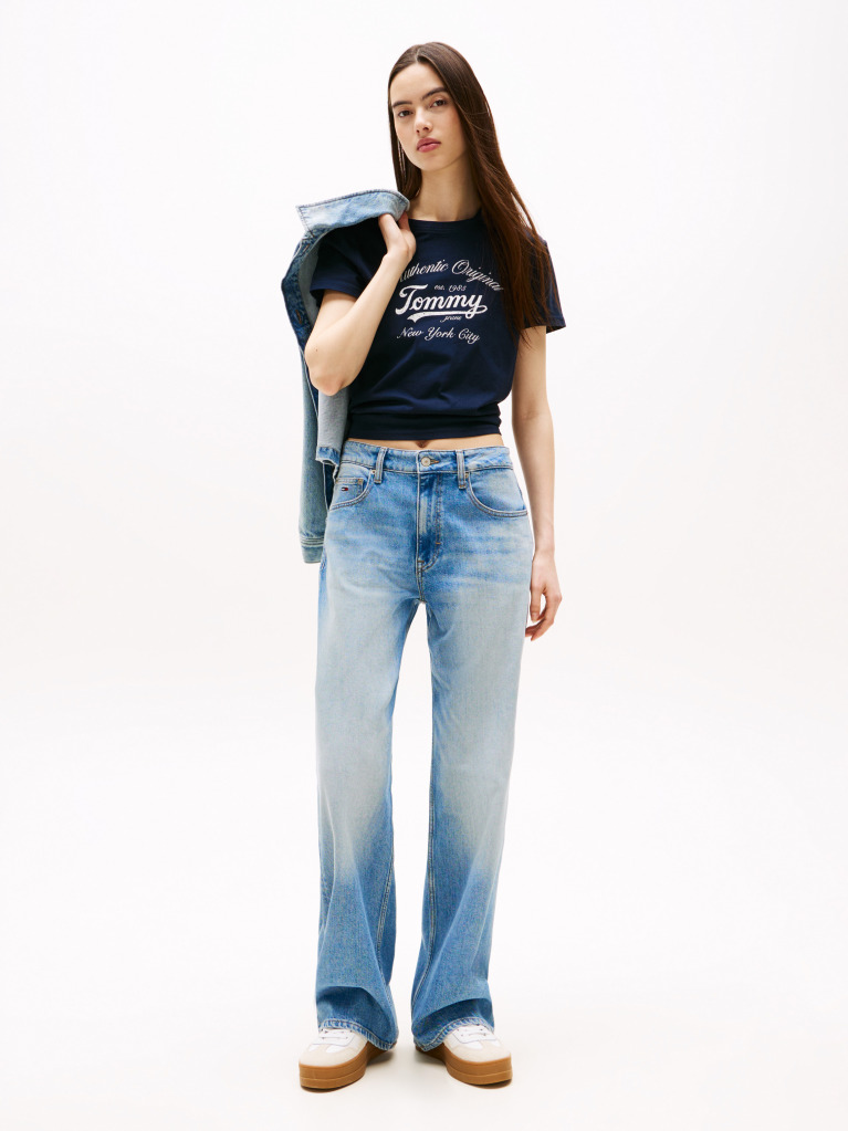 Blue Regular Essential Logo Tee Extended  Women
