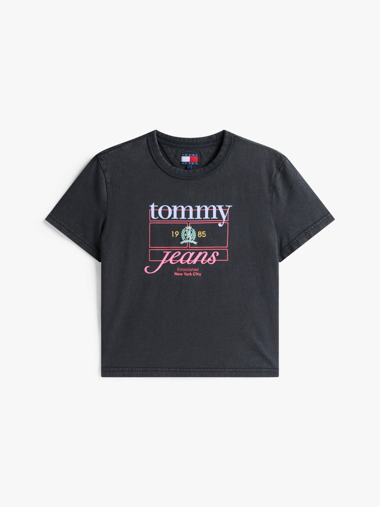 Black Regular Crest Flag Tee  Women