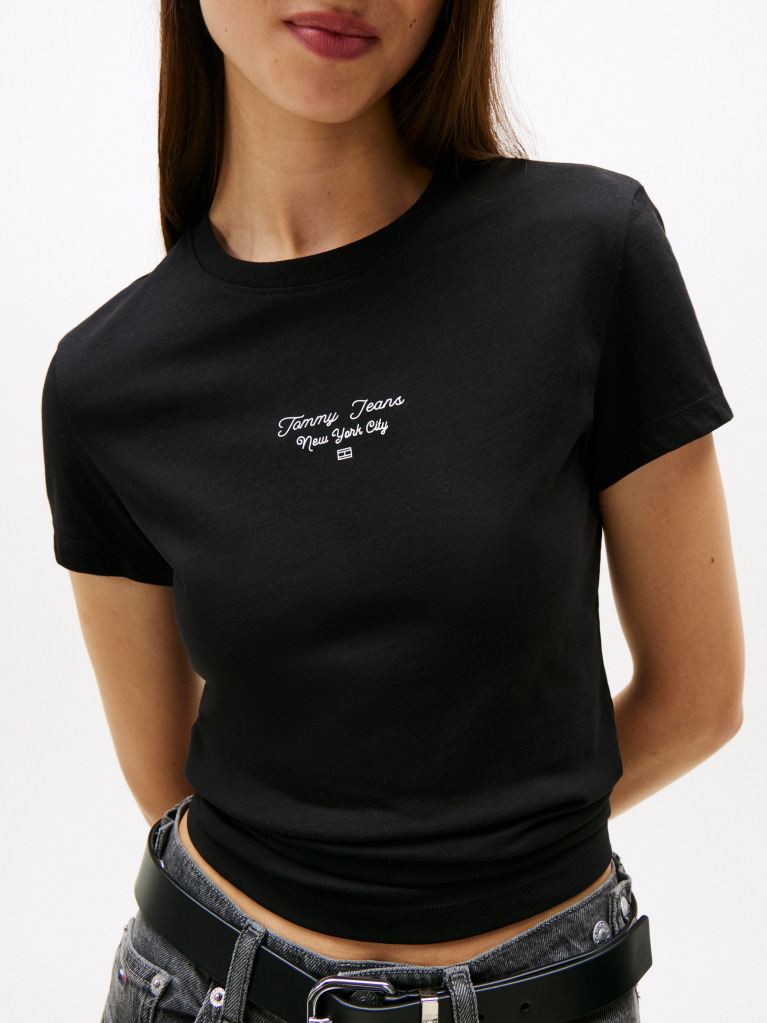 Black Logo Jersey Slim T-Shirt  Women