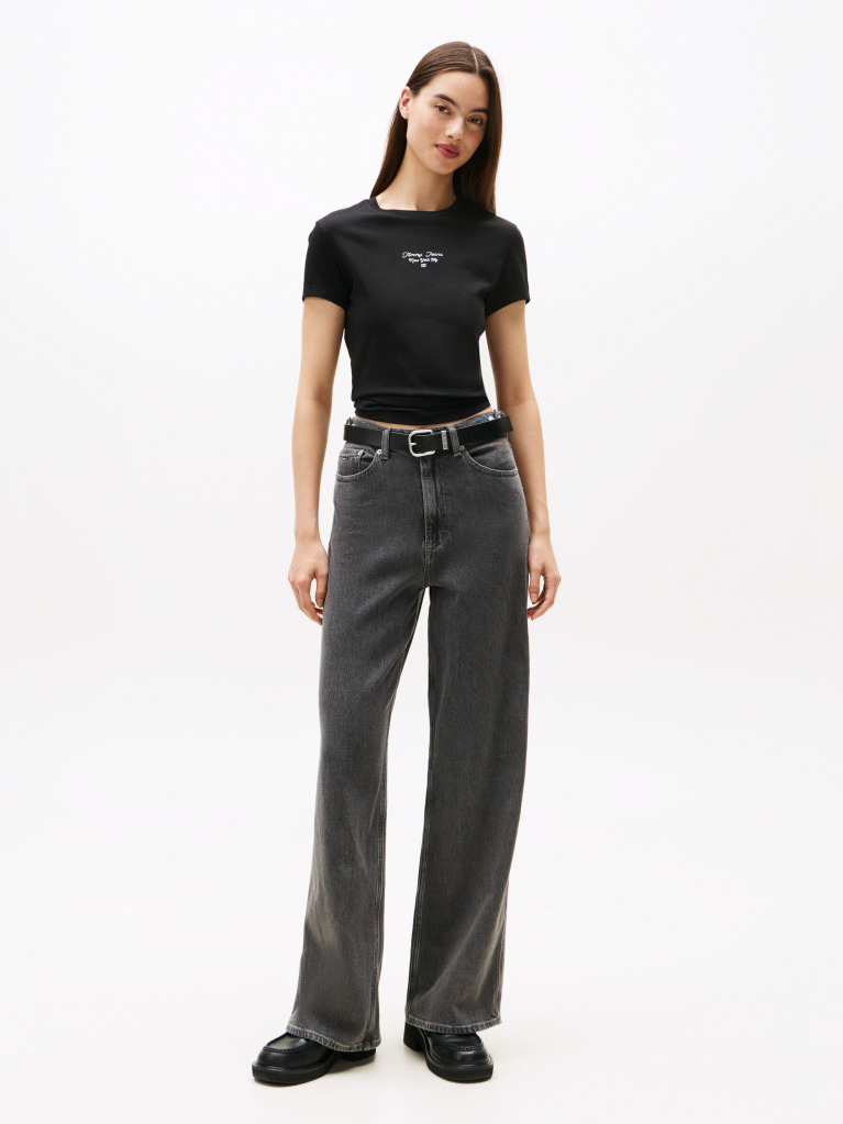 Black Logo Jersey Slim T-Shirt  Women