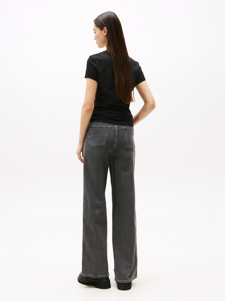 Black Logo Jersey Slim T-Shirt  Women
