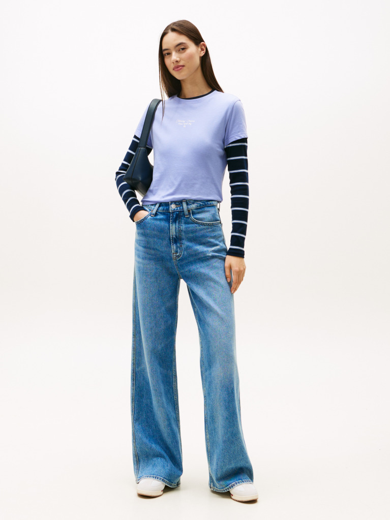 Blue Logo Jersey Slim T-Shirt  Women