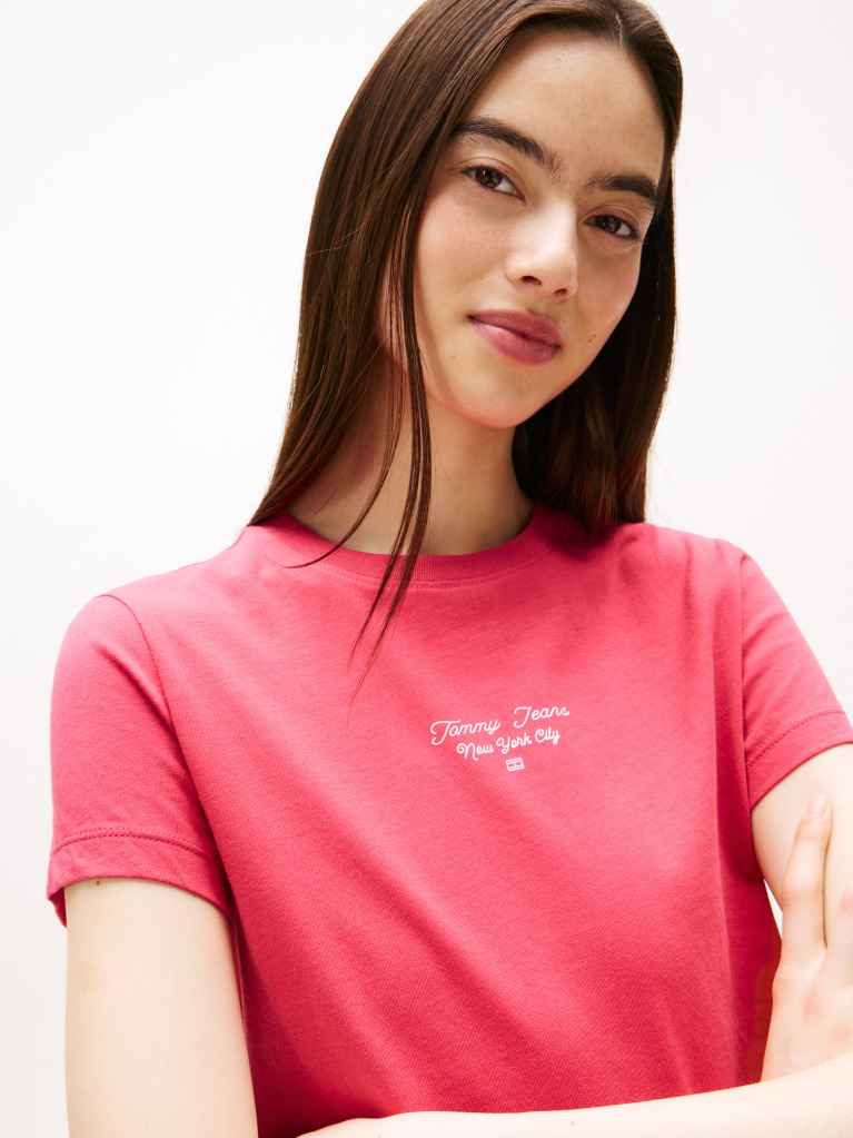Pink Logo Jersey Slim T-Shirt  Women