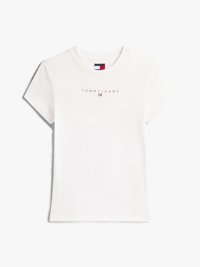 White Slim Bling Linear Tee  Women