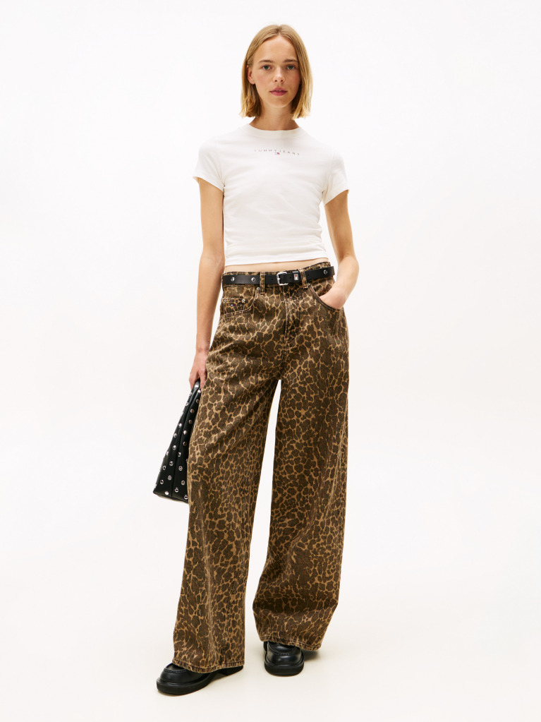 White Slim Bling Linear Tee  Women