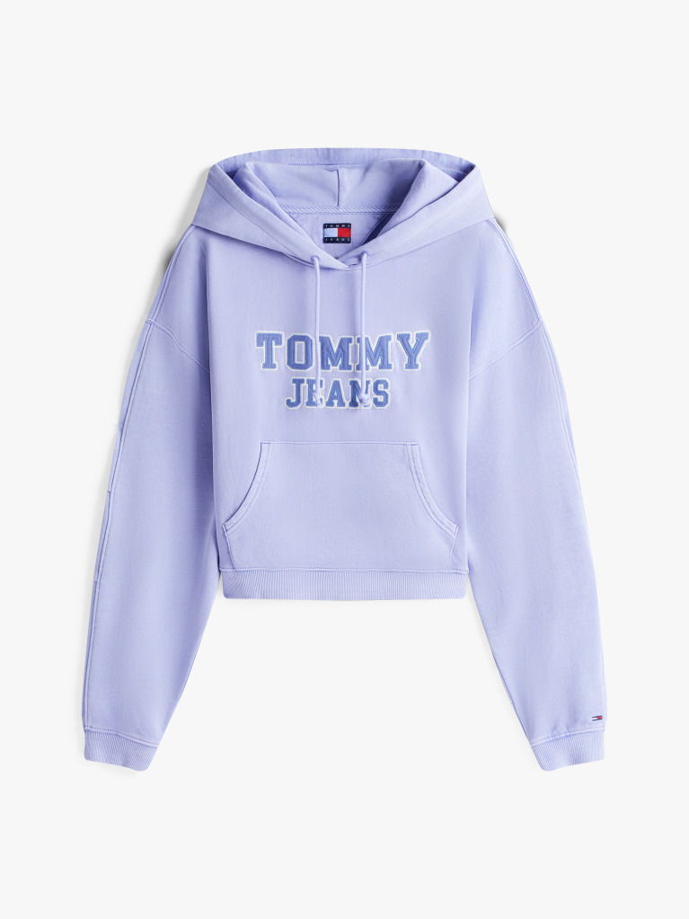 Blue Varsity Appliqué Logo Boxy Hoody  Women
