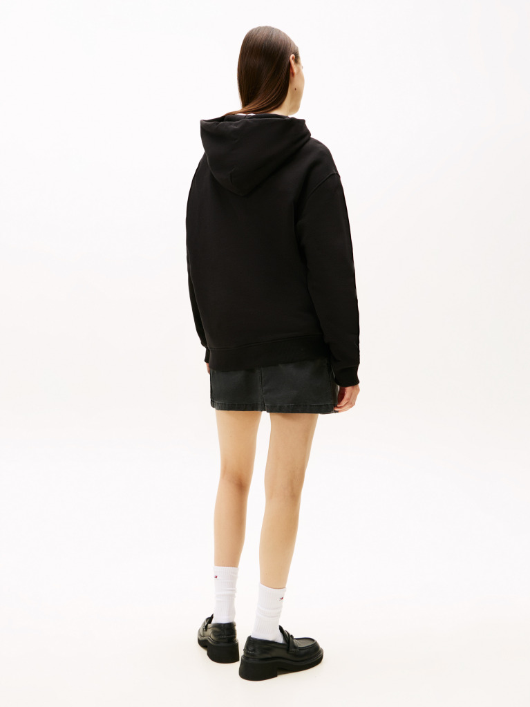 Black Diamanté Flag Relaxed Hoody  Women