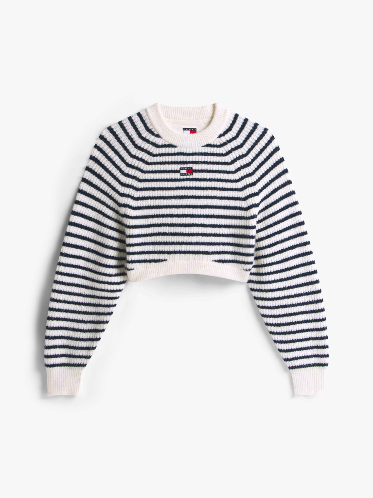 Multi Tommy Badge Boxy Jumper With Wool  Women