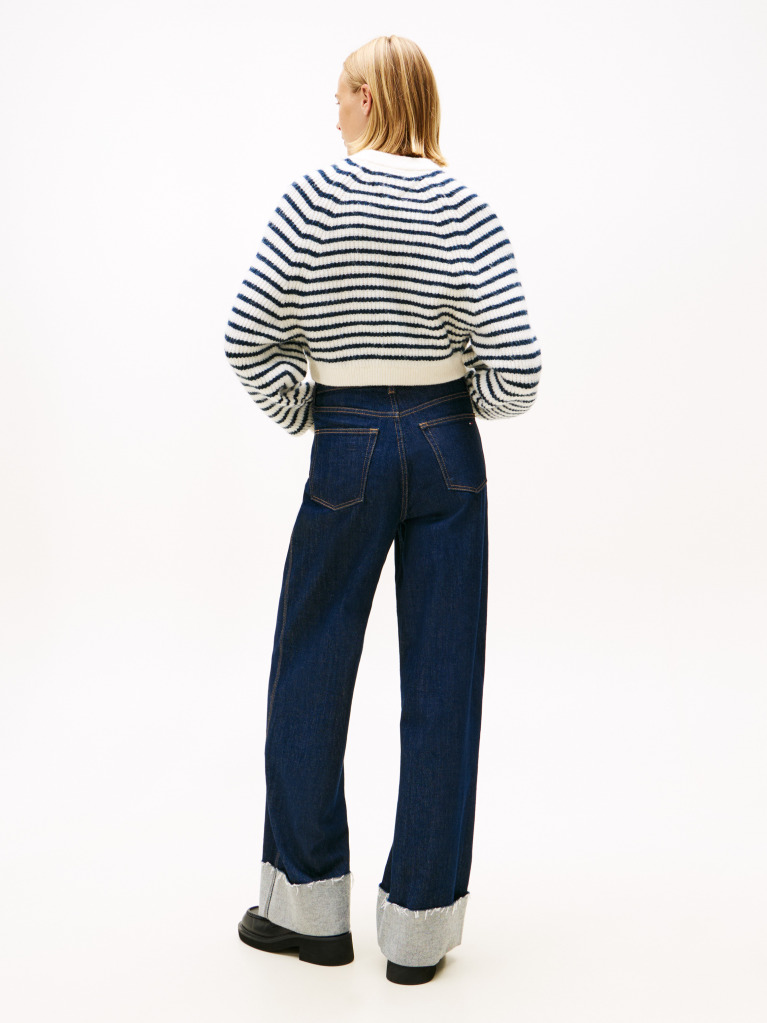 Multi Tommy Badge Boxy Jumper With Wool  Women