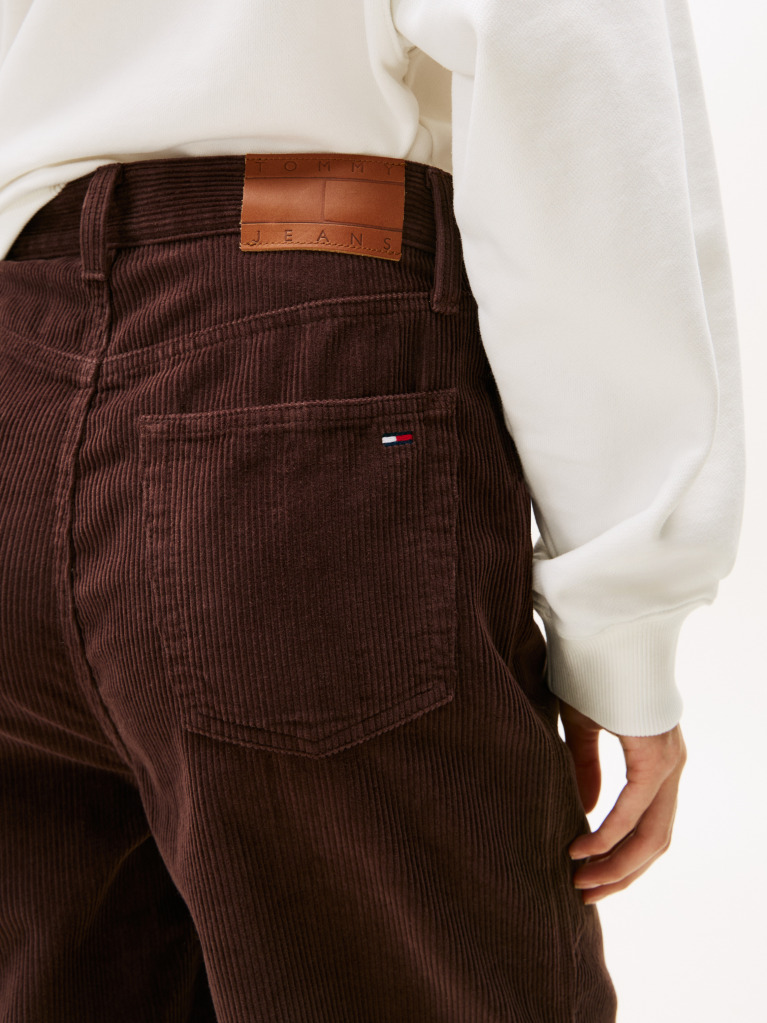 Brown Claire Corduroy High Rise Wide Leg Trousers  Women