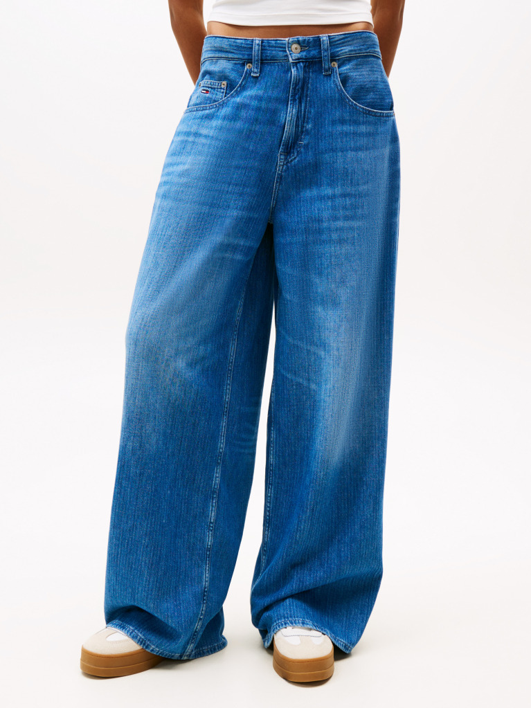 Denim Charlie Mid Rise Loose Wide Leg Jeans  Women