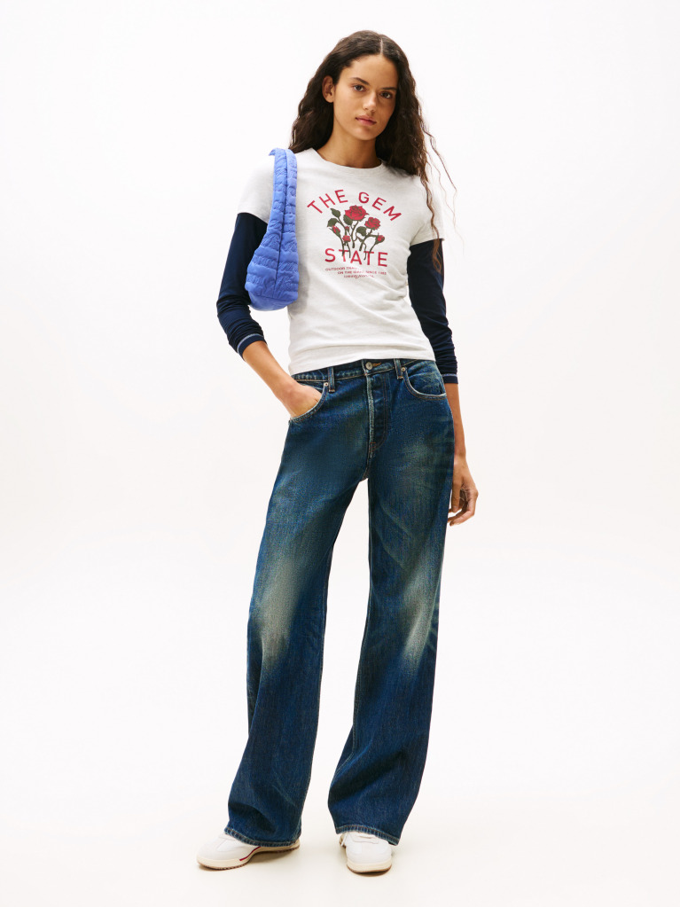 Grey Graphic Slim T-Shirt  Women