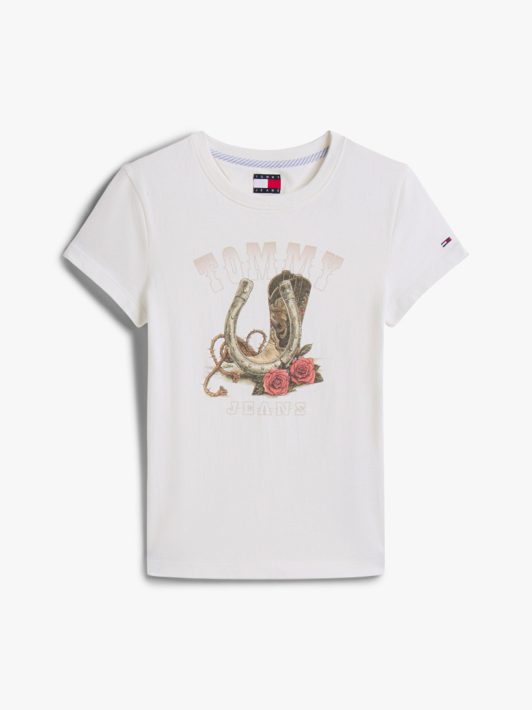White Graphic Slim T-Shirt  Women