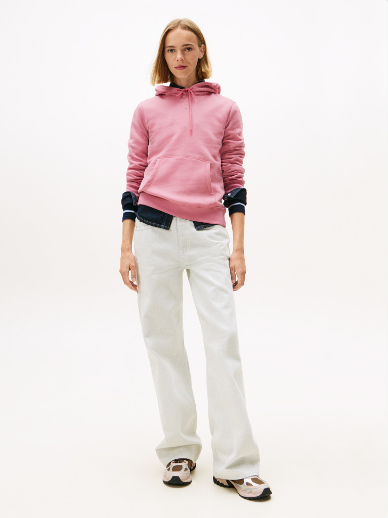 Pink Linear Logo Fleece Hoody  Women