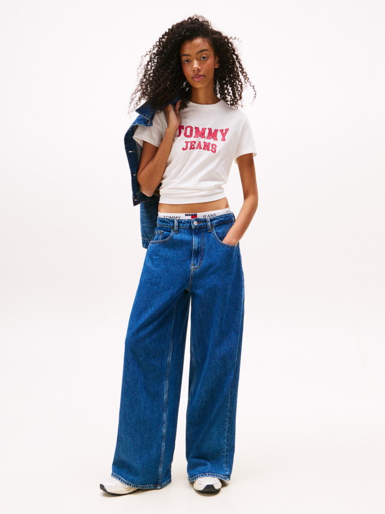 Beige Varsity Crew Neck T-Shirt  Women