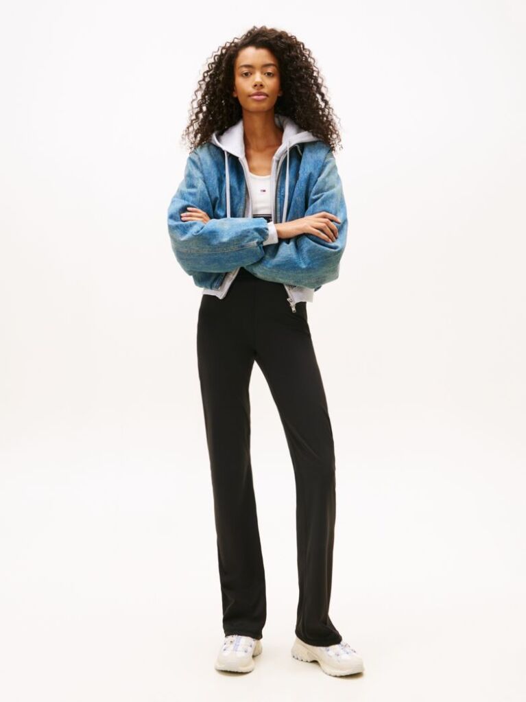 Black Logo Slim Kick Flare Leggings  Women