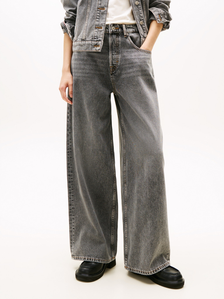 Denim Mid Rise Loose Wide Leg Jeans  Women