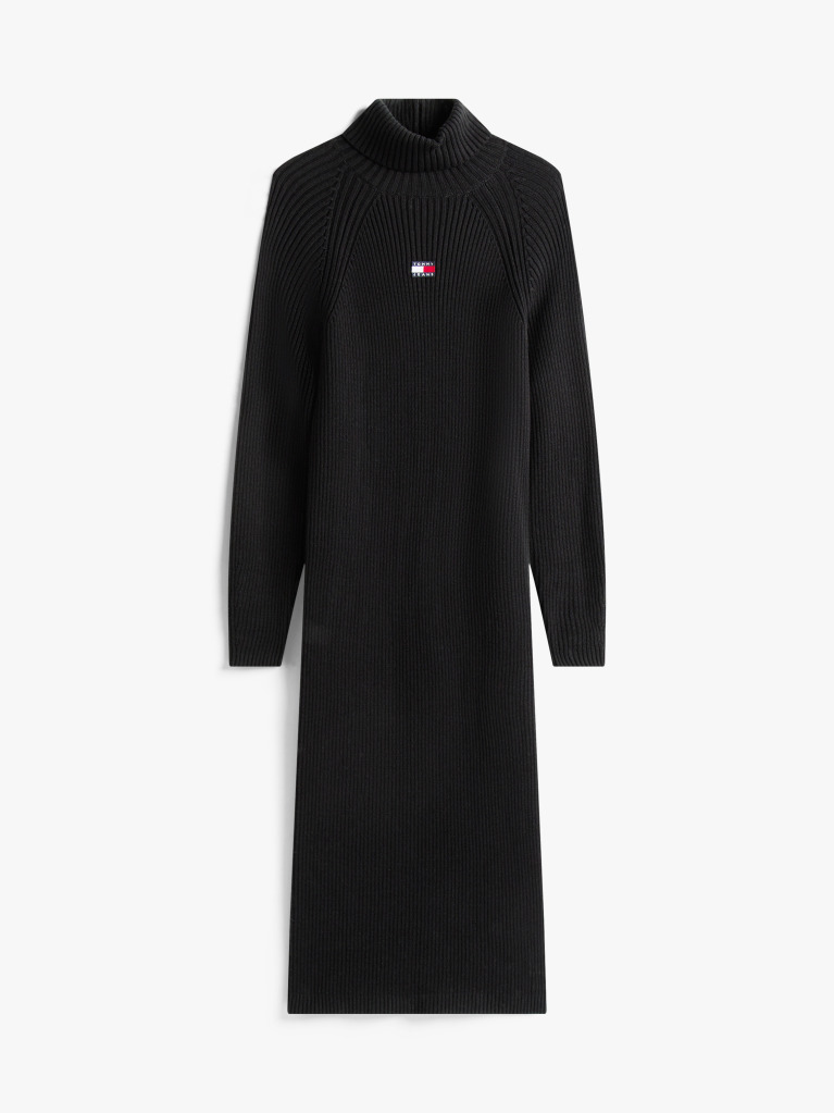 Black Tommy Badge Maxi Jumper Dress  Women