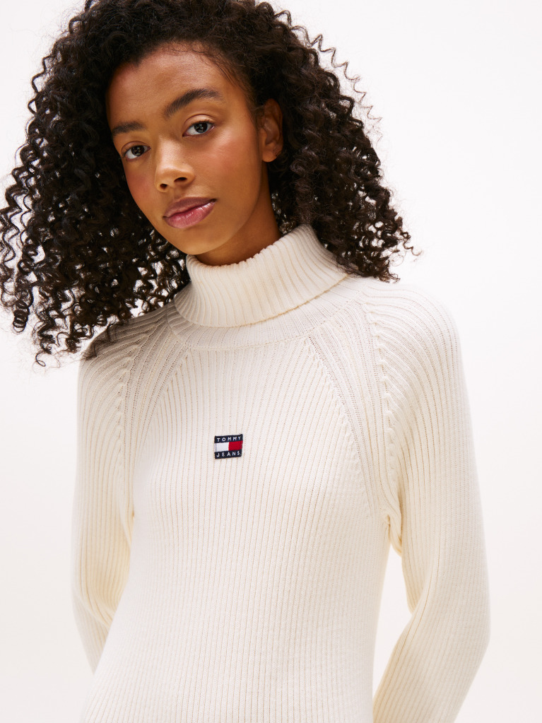 White Tommy Badge Maxi Jumper Dress  Women