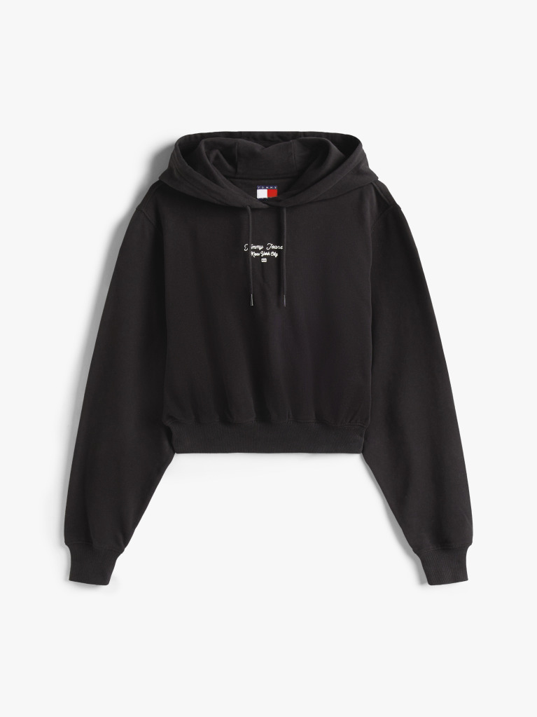 Black Essential Logo Hoodie  Women
