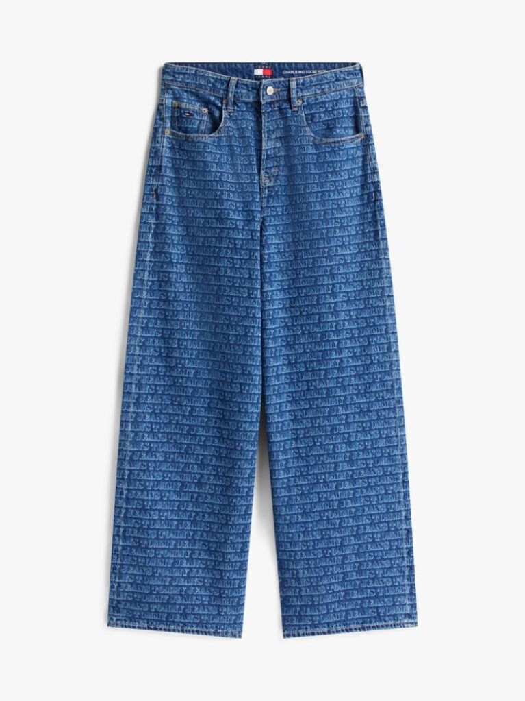 Denim Spell-Out Mid Rise Loose Jeans  Women