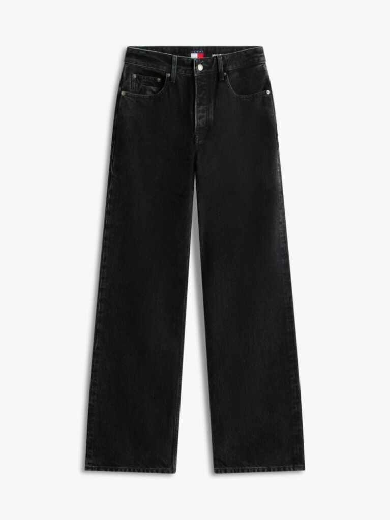Denim Mia Mid Rise Relaxed Straight Leg Black Jeans  Women