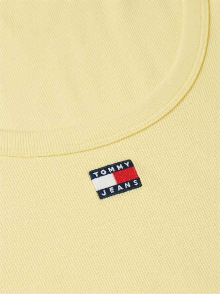 Yellow Tommy Badge Scoop Neck Slim T-Shirt  Women