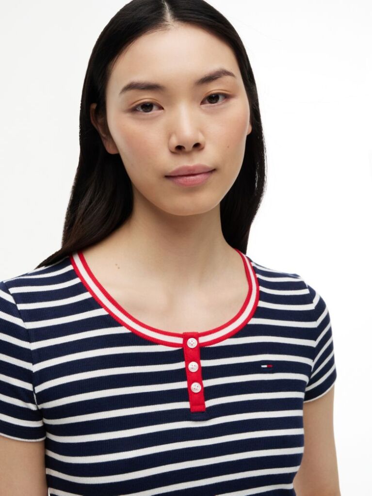 Multi Slim Henley T-Shirt  Women