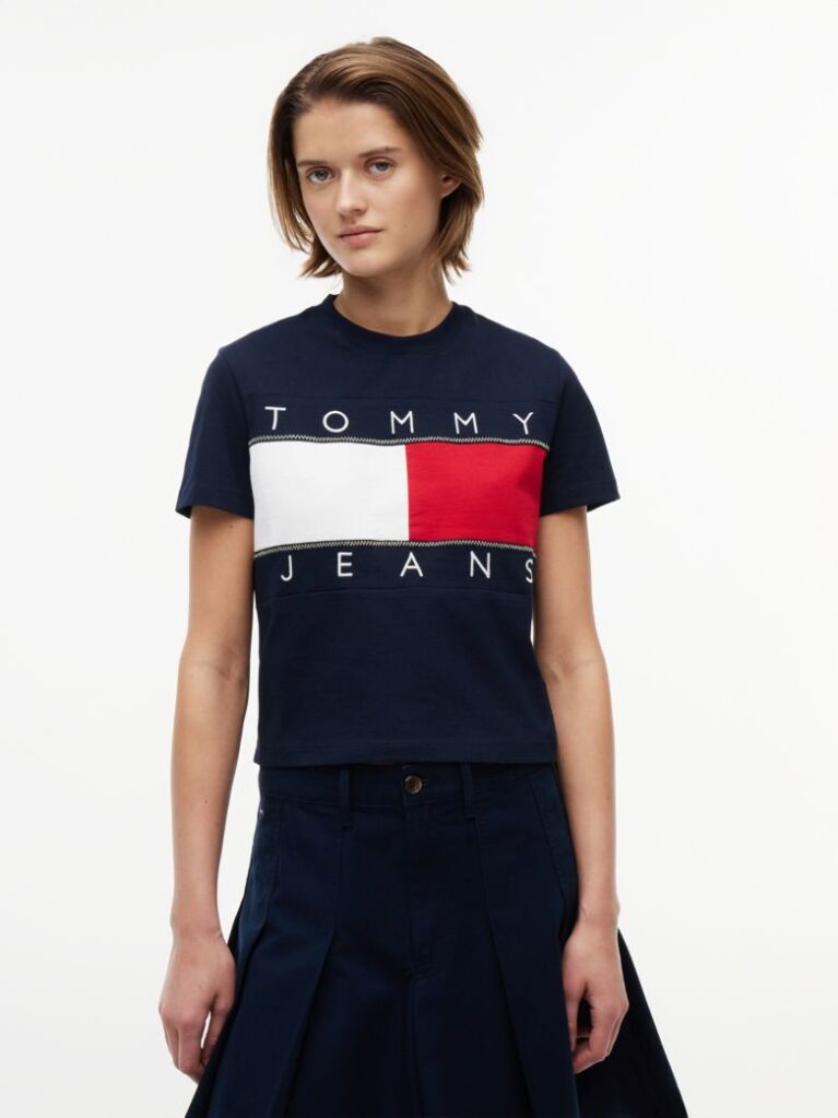 Blue Tommy Flag T-Shirt  Women