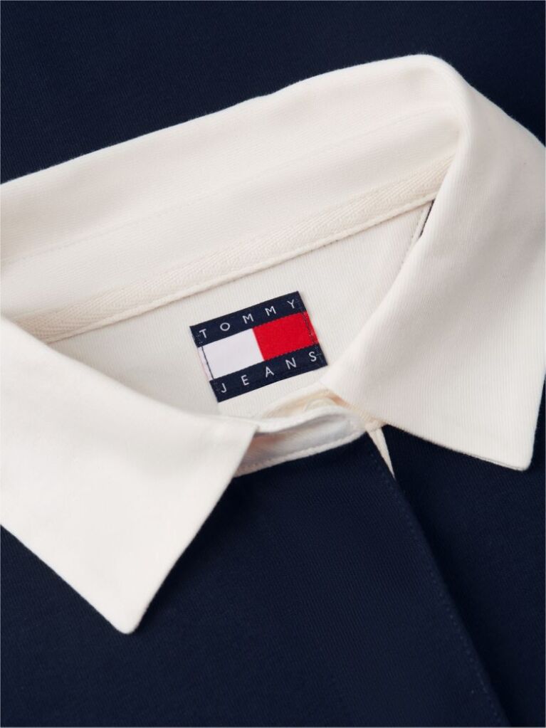 Blue Tommy Flag Jersey Oversized Rugby Shirt  Women