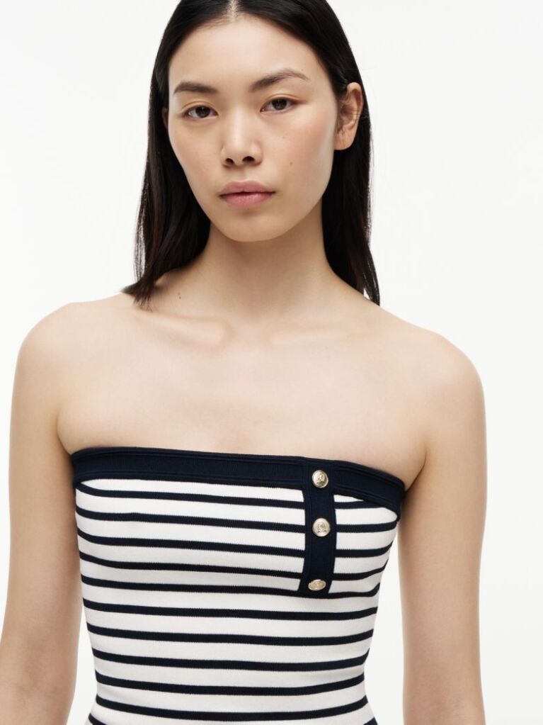 White Bandeau Extra Slim Mini Dress  Women