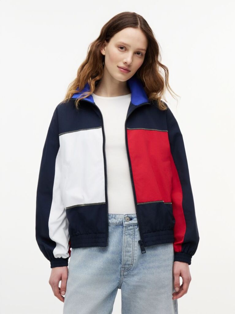 Blue Back Logo Regatta Oversized Windbreaker  Women